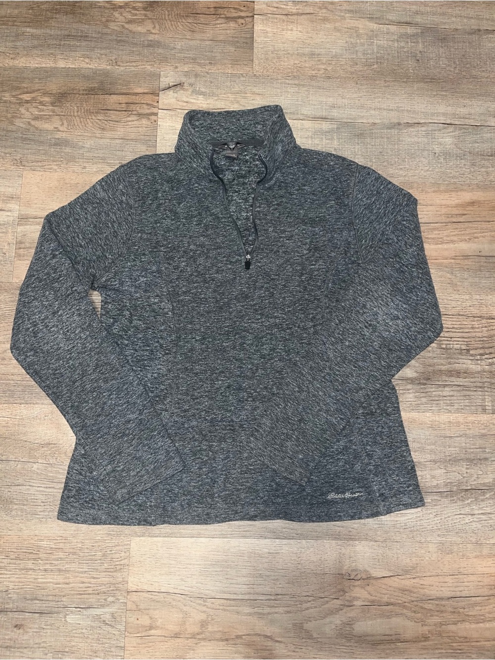 Women’s Quarter-Zip Heathered Gray Pullover Sweater